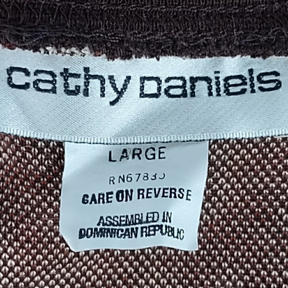 Cathy Daniels Womens Pullover Button Down Long Sleeve Animal Print Sweater Sz L - Picture 11 of 12